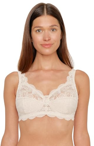 SUSA BH Damen ohne Bügel Latina, Damen-BHs mit genähten Cups & längenverstellbarem Träger, Idealer Halt,Häkchenverschluss
