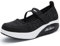 Solshine Damen Mesh Plateau Air Sportliche Freizeitschuhe Walkingschuhe P005 Schwarz4, 37EU