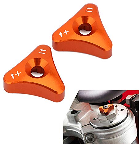 Motorrad Vorderradgabel Einstellknöpfe,Gabelknauf Einsteller Vorder Stoßdämpferbolzen Knopfeinsteller für 125-530cc SX SX-F EXC XC-W 690 Supermoto SMC Enduro-Orange