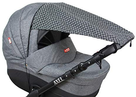 BABYLUX Sonnenschutz SONNENSEGEL für Kinderwagen Buggy UV Schütz (58. Black Lux)