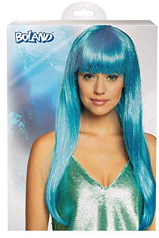 Boland 85052 - Perücke Laguna, Kunsthaar, lange Haare mit Glitzer, Frisur, Türkis, Meerjungfrau, Nixe, Accessoire, Kostüm, Karneval, Mottoparty