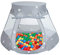 Selonis Baby Spielzelt Mit Plastikbällen Zelt 105X90cm/300 Bälle Plastikkugel Kinder, Grau:Gelb-Grün-Blau-Rot-Orange