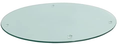 Harbour Housewares Glass Chopping Board - 30cm - Clear - Pack of 1 - Round Placemat Dining Place Mats Cutting Mat Worktop Saver for Kitchen Cooking, Baking, Vegetable Preparation