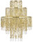 Waneway Pantalla de Lámpara para Lámpara Colgante de Techo, Pantalla de Cristal de Fácil Ajuste para Decoración de Dormitorio, Sala de Estar, Pasillo, Boda o Fiesta, Diámetro 32 cm, 3 Niveles, Dorado