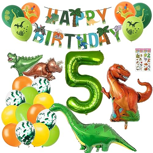 Geburtstagsdeko 5 Jahre Junge Kindergeburtstag Deko Jungen 5 Jahre Geburtstag Deko Junge Dino Folienballon 5