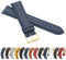 MARCHEL Glattleder Echtleder LLB Schließe in Gold Lederarmband Uhrenarmband Rindsleder Feines Leder (12 mm, Blau)