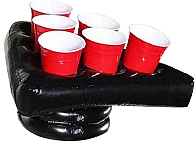 STOBOK Cup-Pong-Spiel Bier Pong Spiel Aufblasbare Hut Aufblasbarer Kopfkappe Schwimmendes Bier Pong Hut Pool Pary Ballwurfspiele Wasserwurfspiele für Kinder Erwachsene Spielzeug Schwarz
