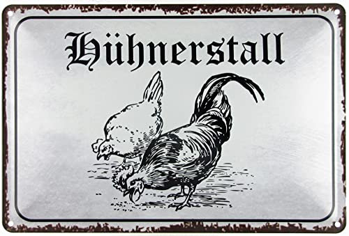 Metall Schild 20x30cm Hühnerstall Hühner Huhn Hahn Blechschild