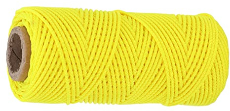 Braided Nylon Line,Diving Reel Line Replacement Wearproof Underwater Finger Spool Reel Round Line Fluorescent Yellow for Wreck and Cave Diving, Safety Dive Marker, Dive Float Flag(46 meters), Diving