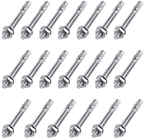 Glarks Lot de 20 ancrages en forme de cale plaqué zinc pour béton