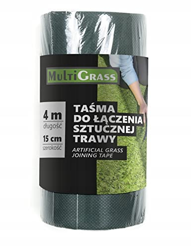e-floor Einseitig Grün Kunstrasen-Klebeband | 4m Länge | Breite 15cm (150mm) | Außenbereich Kantenband | Selbstklebend | Rasenband Zusammenkleben | für Kunstrasen-Teppich, Rollrasen, Rasenteppich