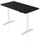 - AGIL - Elektrisch Höhenverstellbarer Schreibtisch - Weißes Gestell mit Einzelmotor & Schwarzer Tischplatte - 140 x 70 cm - stufenlos verstellbar - Ergonomischer Sitz-steh-Schreibtisch
