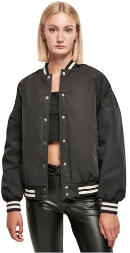 Urban Classics Damen Ladies Oversized Recycled College Jacket Jacke, Schwarz, XL EU