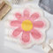 Tapis de bain mignon, doux et moelleux en forme de fleur, en microfibre, absorbant l'eau, antidérapant, pour toilettes, baignoire, douche, salle de bain, 65 cm x 65 cm (rose)