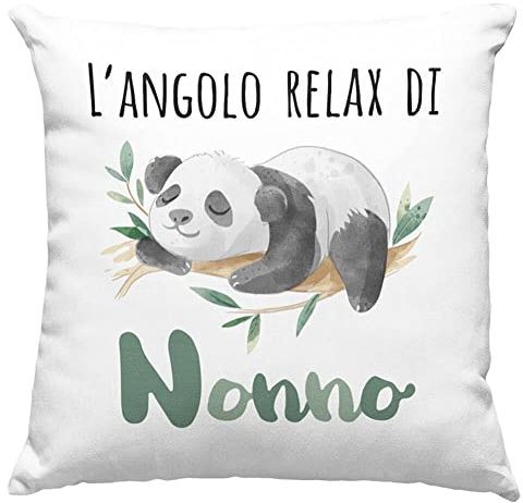 Vulfire Federa per Cuscino L'angolo del Relax di Nonno, Idea Regalo Originale per Festa dei Nonni, Compleanno, Natale, Arredamento Casa, Arredo Divano Letto - senza Imbottitura (40_x_40_cm, Nonno)
