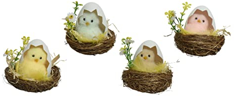 Oster Küken 9cm x 1 Stück sortiert Osterküken im Vogel Nest Osterdeko Tischdeko Frühlingsdeko