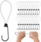 PRETEX 25er Pack Spanngummi mit 18cm Länge - 25er Set Gummispanner Spanngurte mit Haken - 18cm Expander Set - Spanngurt Set für Fahrrad - Bungee Cord - Weißes Band Schwarzer Haken