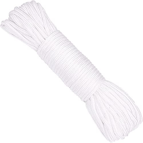 GYTFOG 2mm Roman Blind Cord,30 Meters White Braided Cord Blind String,Austrian Festoon CordingFor Gardening Plants, Kitchen & Window Blinds, Home Decor and DIY Craft Projects, 10cmx10cmx1cm