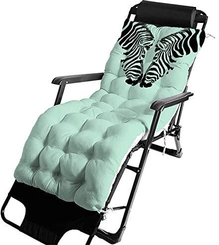 Morbuy Deckchair Auflagen für Gartenliegen, Sonnenliege Kissen Tragbare Garten Innenhof Gepolstertes Bett Relax-Liegestuhl Sitzauflage für Deckchair, Innen, Außen (52x150x8cm,Zebra)