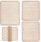 Set Tappeti Lavello 4 Pezzi Salva Lavandino Parabordo Scolapiatti Colorati Gomma (Beige)