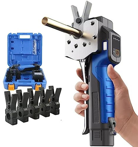 Herramienta de abocardado eléctrica inalámbrica, herramienta de expansión de tubo de 1/4-3/4 con luz LED, herramienta de abocardado de tubo excéntrico de 45°, súper carga de 50 W, for tubos de cobre