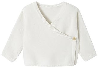 VERTBAUDET Cardigan brassière bébé en Laine et Coton Blanc Naissance(50CM)