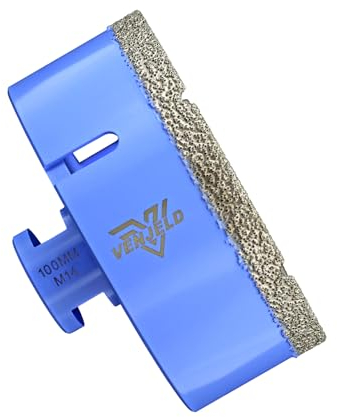 Foret Diamant Carrelage 100mm Scie Cloche avec Filetage M14 Perçage à Sec pour Céramique Porcelaine Carrelage Granit Marbre Pierre VENJELD