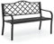 COSTWAY 2/3-Seater Garden Bench, Metal Frame Loveseat Park Bench, Outdoor Furniture Patio Chair Leisure Lounger Seat for Balcony, Backyard, Lawn and Poolside, Black (128 x 60 x 87 cm)