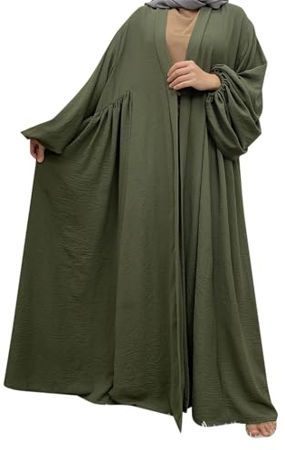 callmo Abaya Muslim Damen Mit Kopftuch Solide Volle Abdeckung Lose Muslimisches Gebet Kleid FüR Frauen Naher Osten Dubai TüRkisches Kaftan FüR Ethnische, Hochzeit, Abend, Party