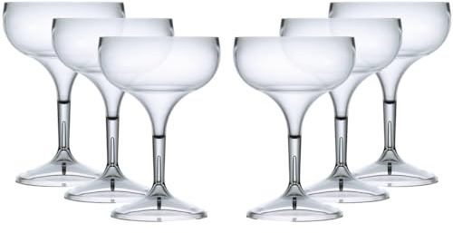 Virtually Glass Lot de 6 verres à cocktail réutilisables en polycarbonate incassable de qualité
