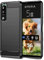 For Sony Xperia 5 III Case, [Slim Fit] Shockproof Brushed Carbon Fibre [Protective Case] Cover, Gel Rubber Phone Case For (Sony Xperia 5 III) Black