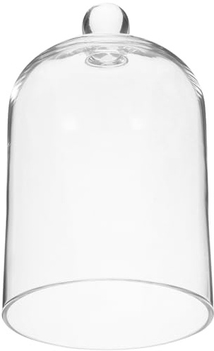 POPETPOP Cloche en verre transparent avec base en verre pour terrarium, figurine de collection