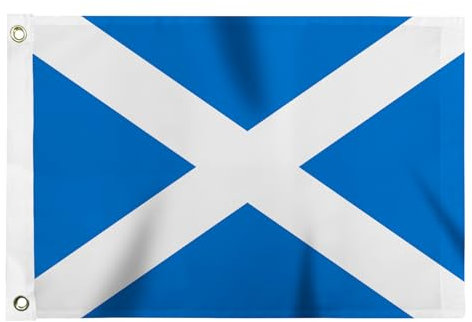 Flagolden Schottland-Flagge, 30,5 x 45,7 cm, für Boot, lebendige Farben, kleine schottische Flaggen mit 2 Messingösen, nautisch