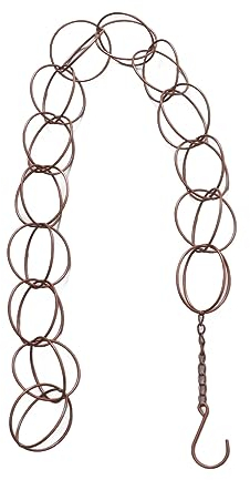 Topyond Cadenas De Lluvia para Canalones, Cadena De Lluvia De Metal, Función De Drenaje, Anillo Decorativo De Viento con Gancho para El Hogar, Balcón Y Patio