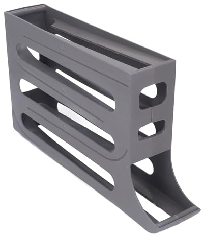 60 Eggs Egg Holder for Fridge, Automatic Filling Space Saving Rolling Egg Holder Tray, 4 Tiers Large Capacity Egg Roller Storage Organizer (Grey)