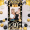 POPOYU 30 Geburtstag Rahme,Deko 30. Geburtstag mann Banner,Banner 30.Geburtstag.mann,deko 30.geburtstag. Schwarz Gold banners,30.Geburtstags Photo Booth Rahmen für.mann Frauen GeburtstagParty Zubehör