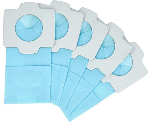 vhbw 5x Staubsaugerbeutel kompatibel mit Makita CL106D, CL106, DCL180Z, DCL140, DCL180, CL183D Staubsauger - Papier, 11,8cm x 6cm Hellblau
