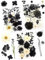 Cinvo 63 Stück echte, getrocknete gepresste Blumen und Blätter, Schwarz / Weiß, natürliche getrocknete Blütenblätter mit Pinzette für Kerzen, Schmuck, Seife, Nagelanhänger, Handyhülle, Basteln,