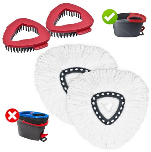Spin Mop Scrub Brush Head,Mop Heads Replacement for Ocedar Easywring 1 Tank System 4 Pack O Cedar Scrubber Brush Mop Head Replacement Set Mop Heads Brush Head for Ocedar Scrub Mop Heads Replacements