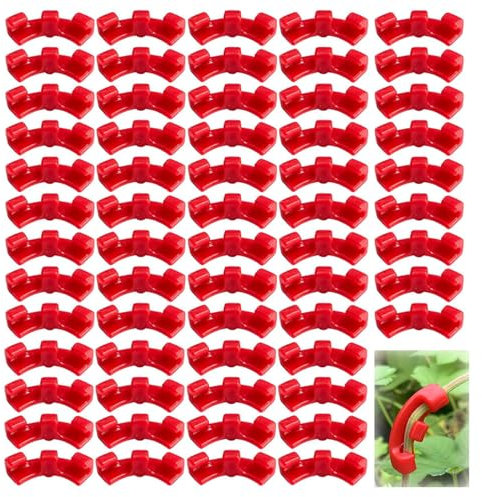 VIDSTW 100 Stück Pflanzenbieger, Pflanzen Clips Bieger 90°Pflanzen Bieger Clips, Pflanzenclips Bieger Klein und Leicht, für Leiten Sie die Wachstumsrichtung der Pflanze (Rot)