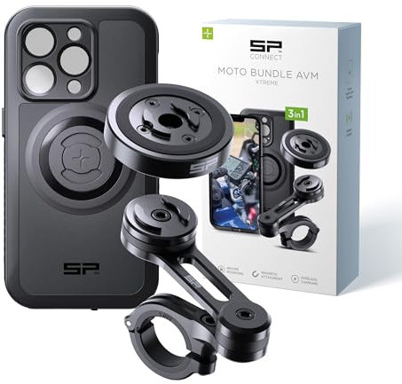 SP CONNECT Moto Bundle II AVM Xtreme | SPC+ | Compatibile con iPhone 14 Pro Supporto per cellulare per moto e ciclomotori | Supporto gadget per navigatore