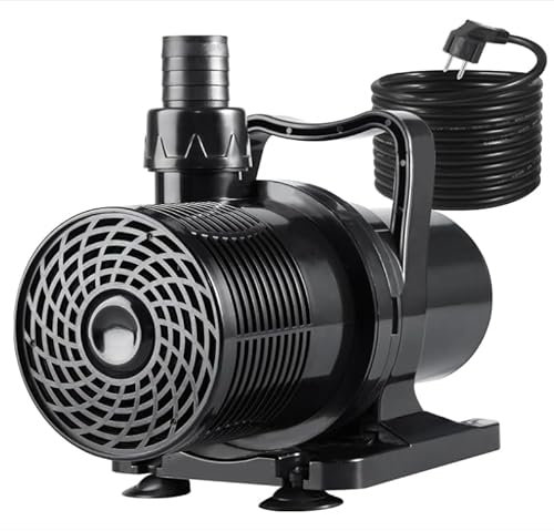 Bomba Agua 14000L/H (MAX) 130W Bomba de Agua Sumergible con 3 Boquillas, Sumergible Bomba para Estatuas, fuentes, estanques, Bomba Sumergible Altura máxima de elevación 9 m