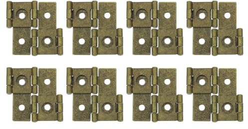 QUARKZMAN Cerniere a Doppia Azione Schermo Pieghevole, 8Pz 1,85 Cerniere a Doppia Oscillazione Stile Retrò Rotazione di 270 Gradi Cerniere per Porte a Schermo, Bronzo