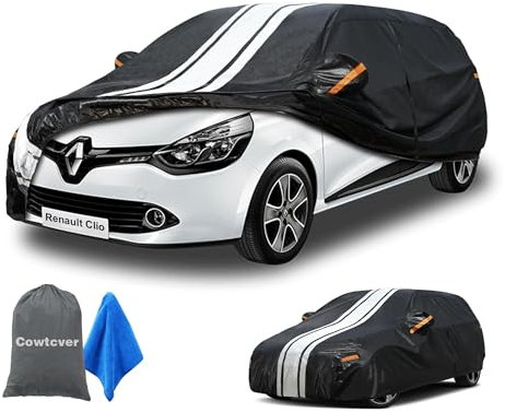 Autoabdeckung Wasserdicht Atmungsaktiv Passend für 1990-2025 Renault Clio, Vollgarage Autoplane für Sonne Regen Staub Schutz, Auto Abdeckplane Abdeckung.