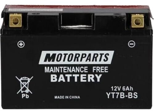 BATTERIA MOTORPARTS MINARELLI YT7B-BS 12V 6AH COMPATIBILE CON RIEJU TANGO IE 125 IE 125 2019-2023 AGM SENZA MANUTENZIONE MOTO SCOOTER