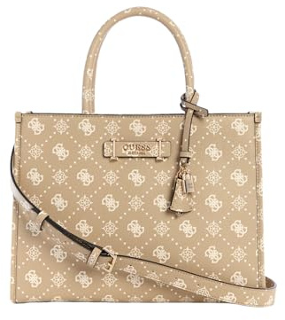 GUESS SILIA GIRLFRIEND SATCHEL, COLOR BSG - BISCOTTI LOGO BSG - BISCOTTI LOGO One Size