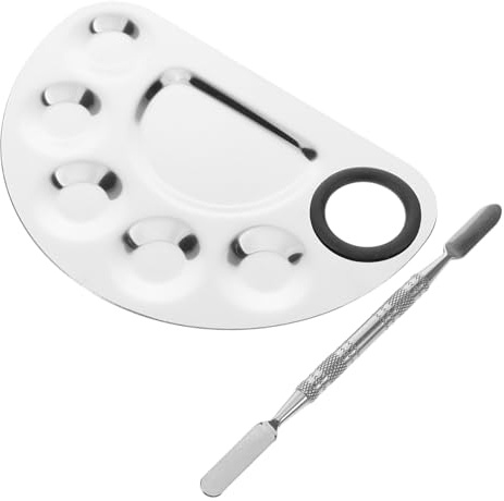 HAMPPLIES Makeup Mixing Palette Set with Mini, Mud Mask Applicator and Foundation Mixing Tray for Nail Art and Cosmetic Blending, Handheld Beauty Tool for Professional and Home Use