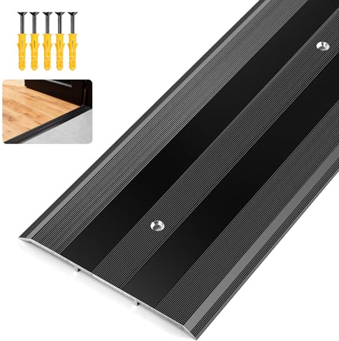 Raytano 36 L 5 W 0.25 H Extra-Sturdy Aluminum Door Threshold Strip,Thicken Floor Transition Strip for Commercial and High Traffic Places, Size 36in×5in×0.25in (Black)