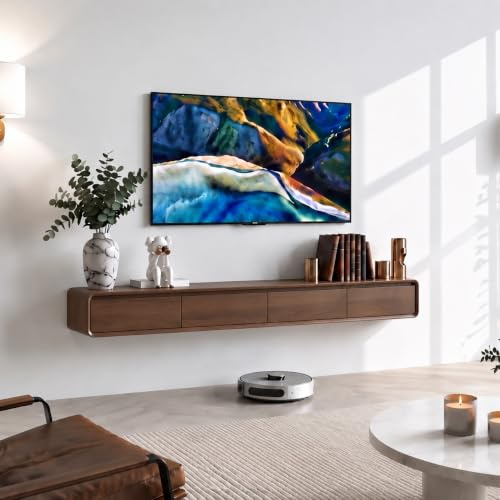 FGNIXLN Massivholz TV Lowboard,160-240CM TV Schrank,Lowboard Hängend, Fernsehschrank Für Das Wohnzimmer, Geeignet Für Das Wohnzimmer Und Schlafzimmer (Nussbaum, 160CM)