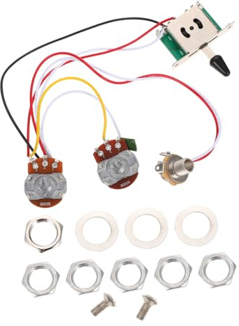 Circuito de Control de Guitarra Eléctrica 1 Juego 500k St Sq | Conmutador de Cinco Posiciones, Acabado Tapa Negra, Instalación Sencilla y Mano de Obra Fina